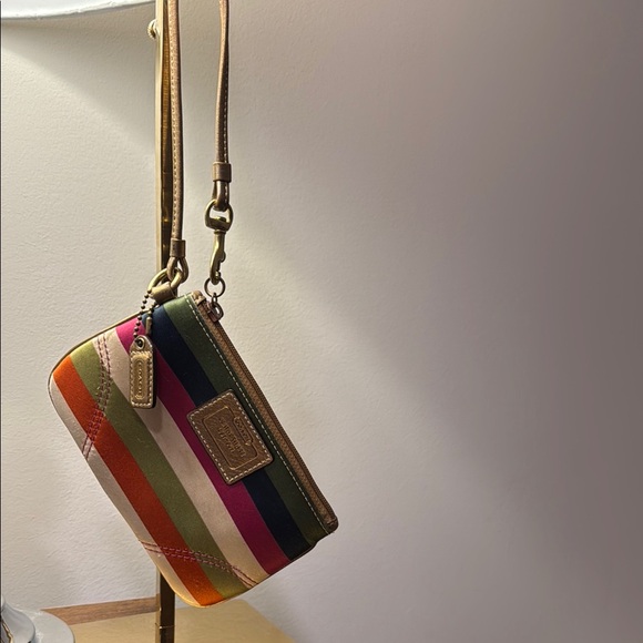 Coach Legacy Multicolor Striped Wristlet - Picture 1 of 7